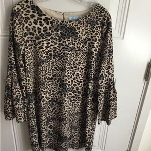 She & Sky Dress, Size M. Leopard